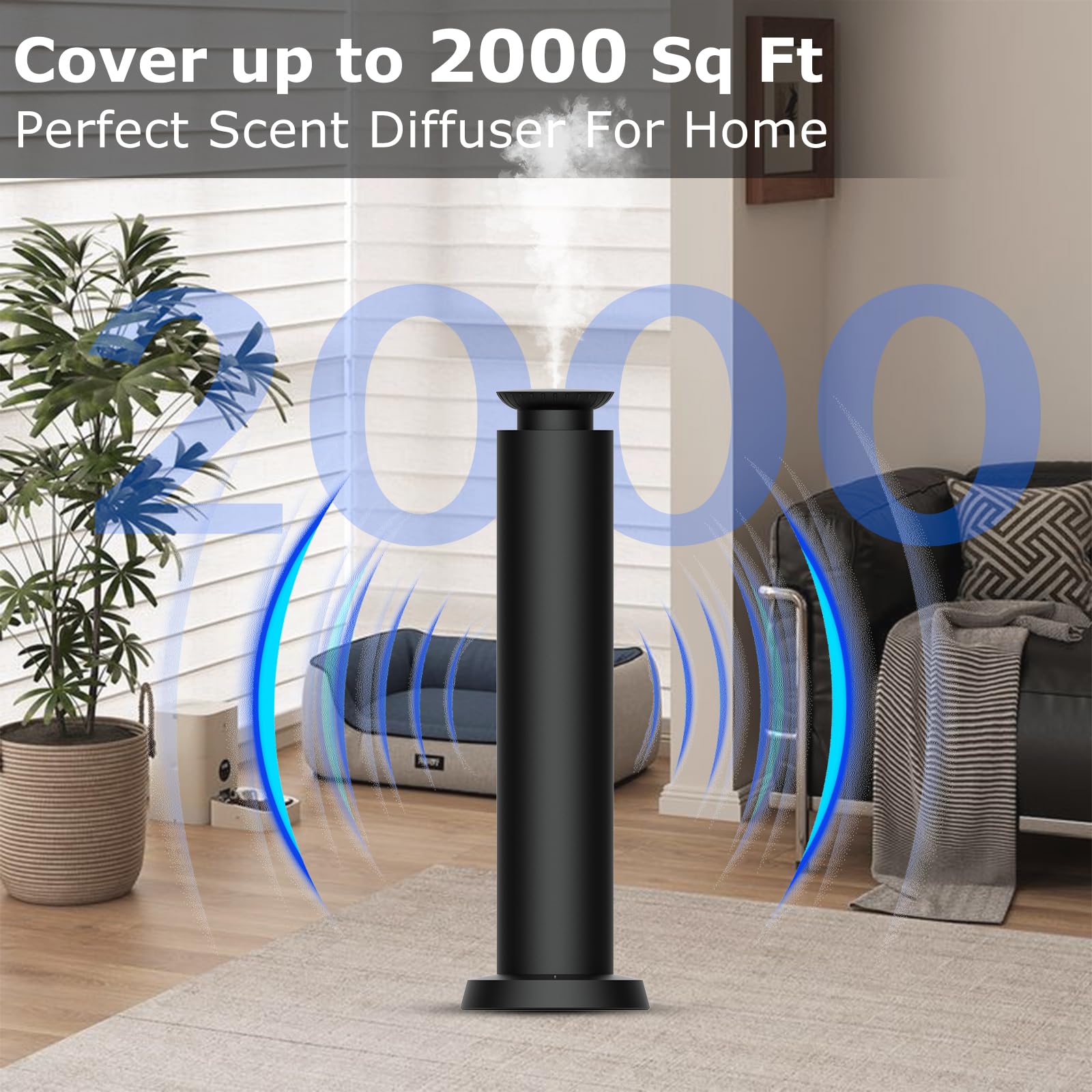 Starter kit per diffusore di profumi wireless 2026 per hotel, include 5 oli di alta qualità, diffusore ricaricabile per casa, diffusore di oli essenziali senza acqua per camera, studio, ufficio (nero)