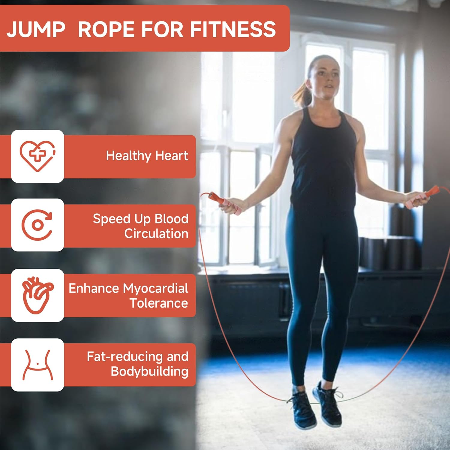 OVICX Jump Ropes for Fitness for Women Men and Kids,Tangle-Free Adjustable Skipping Ropes Workout with Ball Bearings and Memory Foam Handles