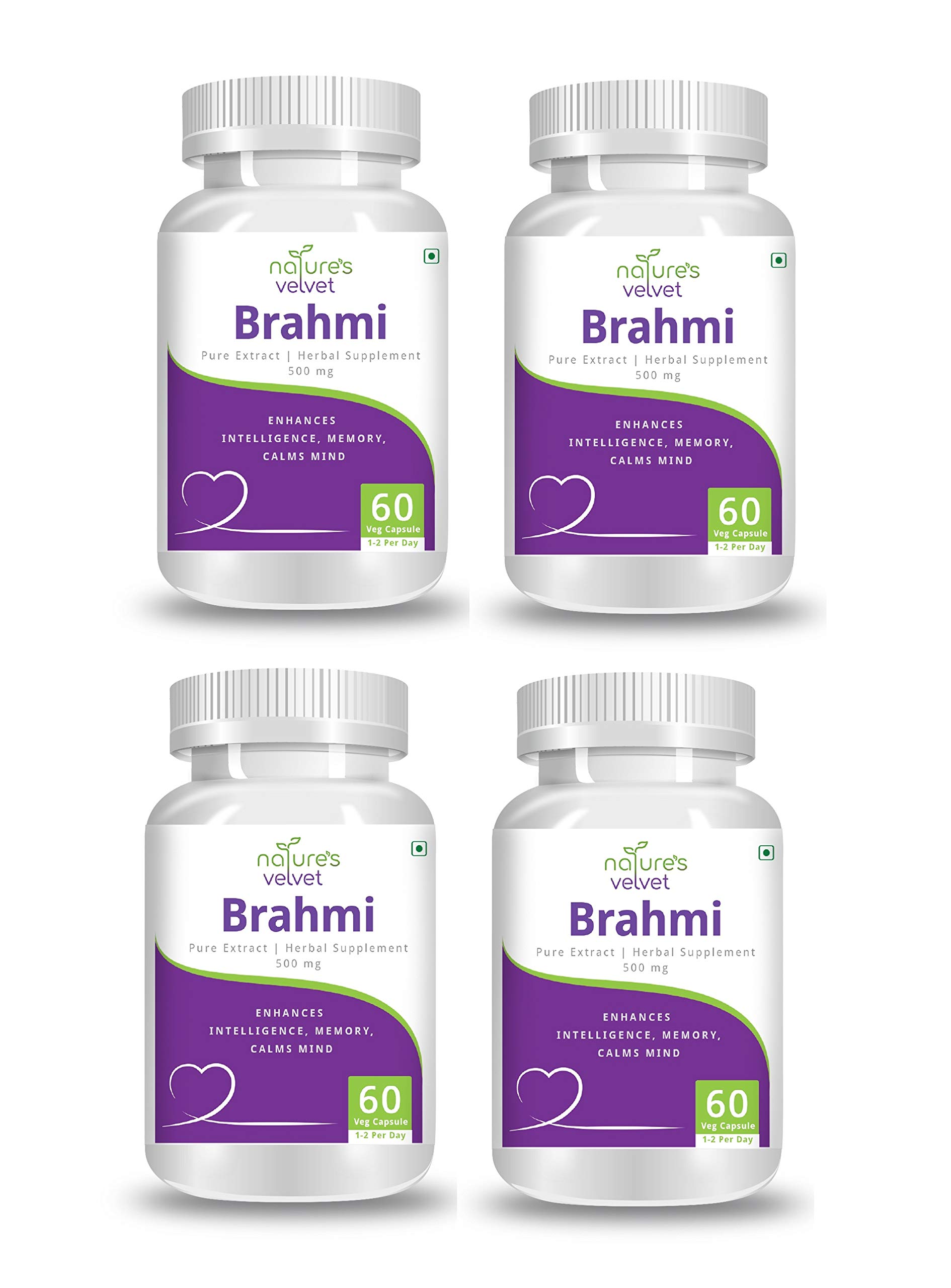 Natures Velvet Lifecare Brahmi (Bacopa Monnieri) Pure Extract 500 mg, 60 Veg Capsules - Pack of 4 (B07V9NDZPR) Amazon Price History, Amazon Price Tracker