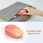 TECKNET Wireless Mouse, 2.4G Quiet Computer Mouse with USB Receiver, 4 Buttons Portable Cordless Mice for Chromebook, Laptop, PC, Mac, 800/1200/1600 DPI - Orange-Yellow Gradient
