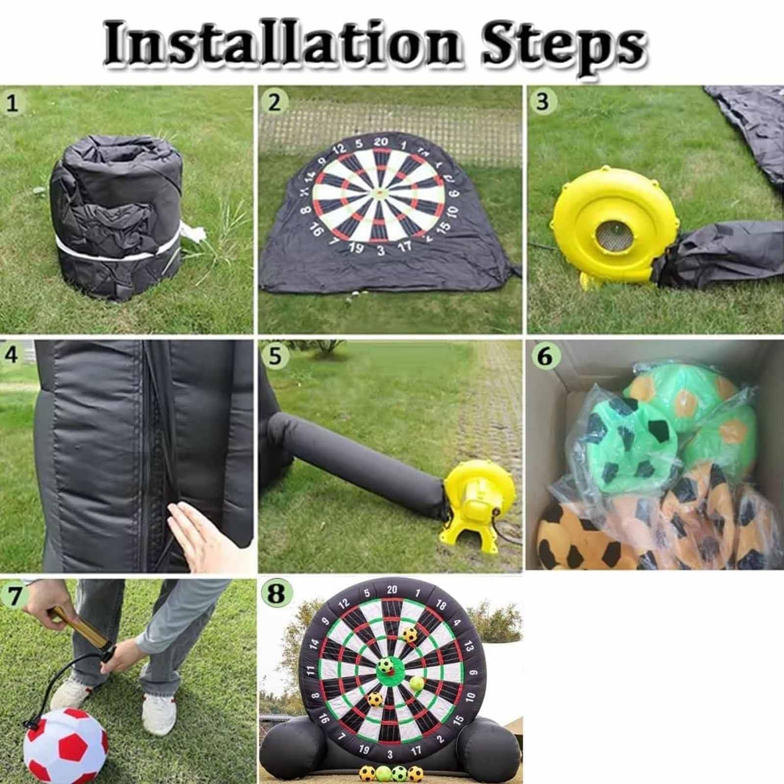 Gigante Interattivo Gonfiabile Sportivo da Calcio Bersaglio da Calcio per Freccette da Calcio Giochi da Tavolo per Divertenti Incontri Sportivi,con Soffiatore 370 W E 8 Palloni da Calcio