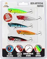Isca Artificial Popper Importada Superficie Tucunaré Kit 5