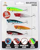 Isca Artificial Popper Importada Superficie Tucunaré Kit 5