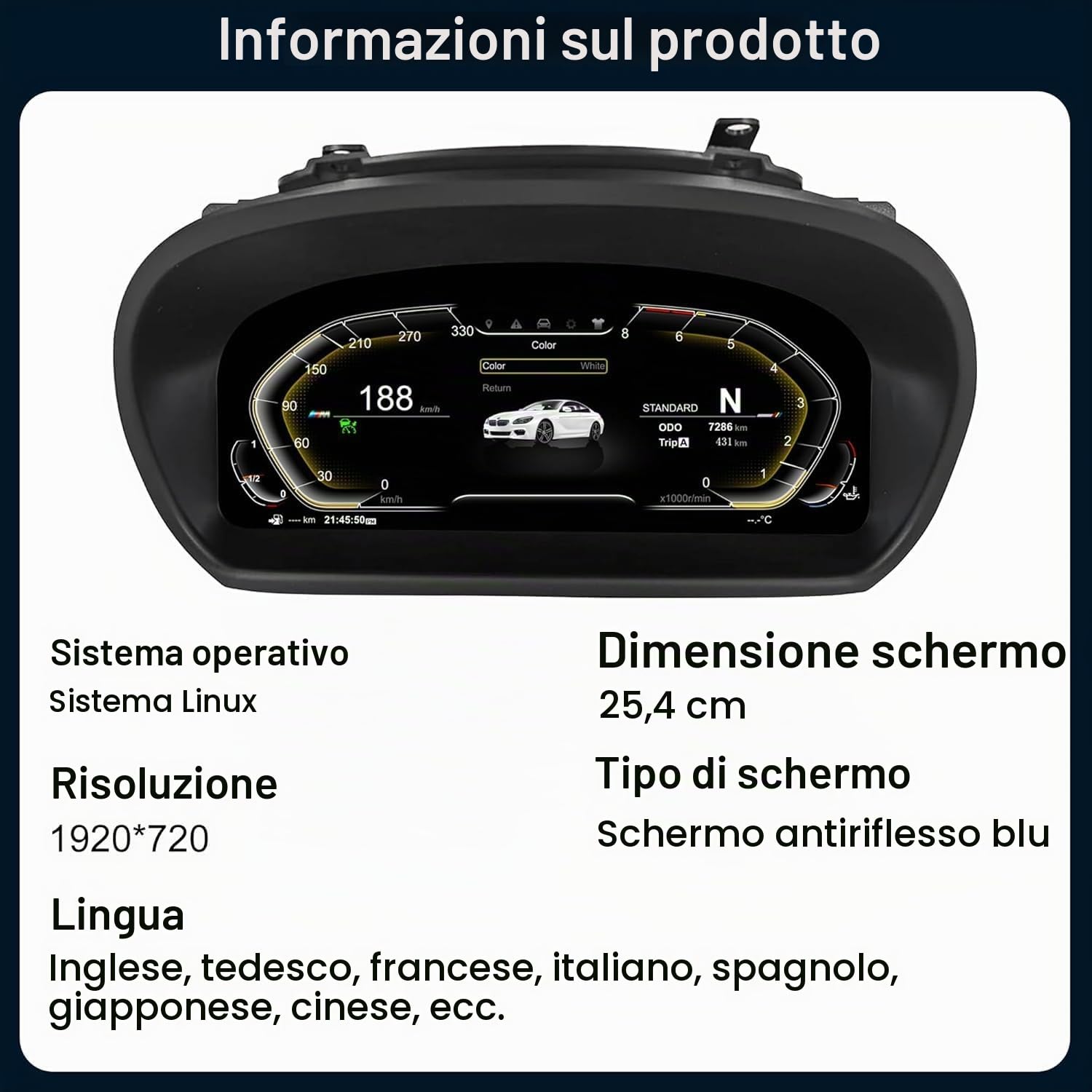 11" Cruscotto Digitale per BMW 1er E87 2006-2011 CCC/CIC Sistema LCD Digitales Armaturenbrett,Automobilistico Cruscotto Gauges Digitales Kombiinstrument Aftermarket Tachimetro Strumentale Cluster