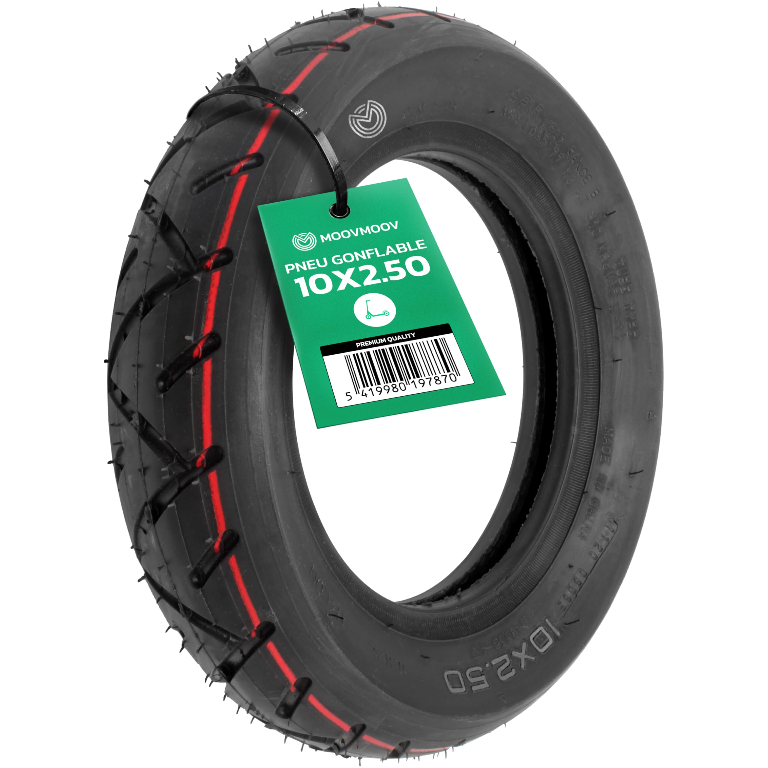 Pneu 10x2.50 Pour Trottinette Électrique - CST Nylon Tube Type - Compatible Dualtron, Inokim, Kaabo, Zero