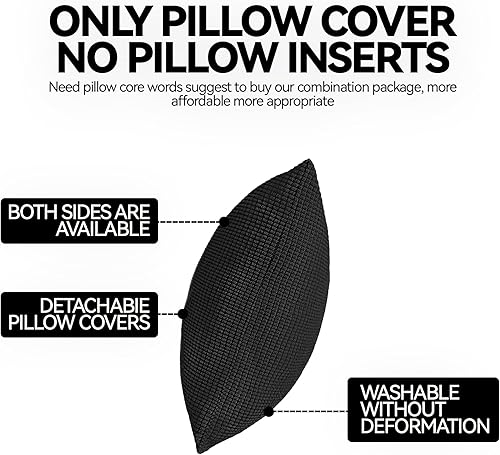 Miniatura 6 de Juego de 2 fundas de cojín lumbar de pana suave y decorativas de 12 x 20 pulgadas, patrón de rayas para decoración del hogar, sofá, sala de estar y