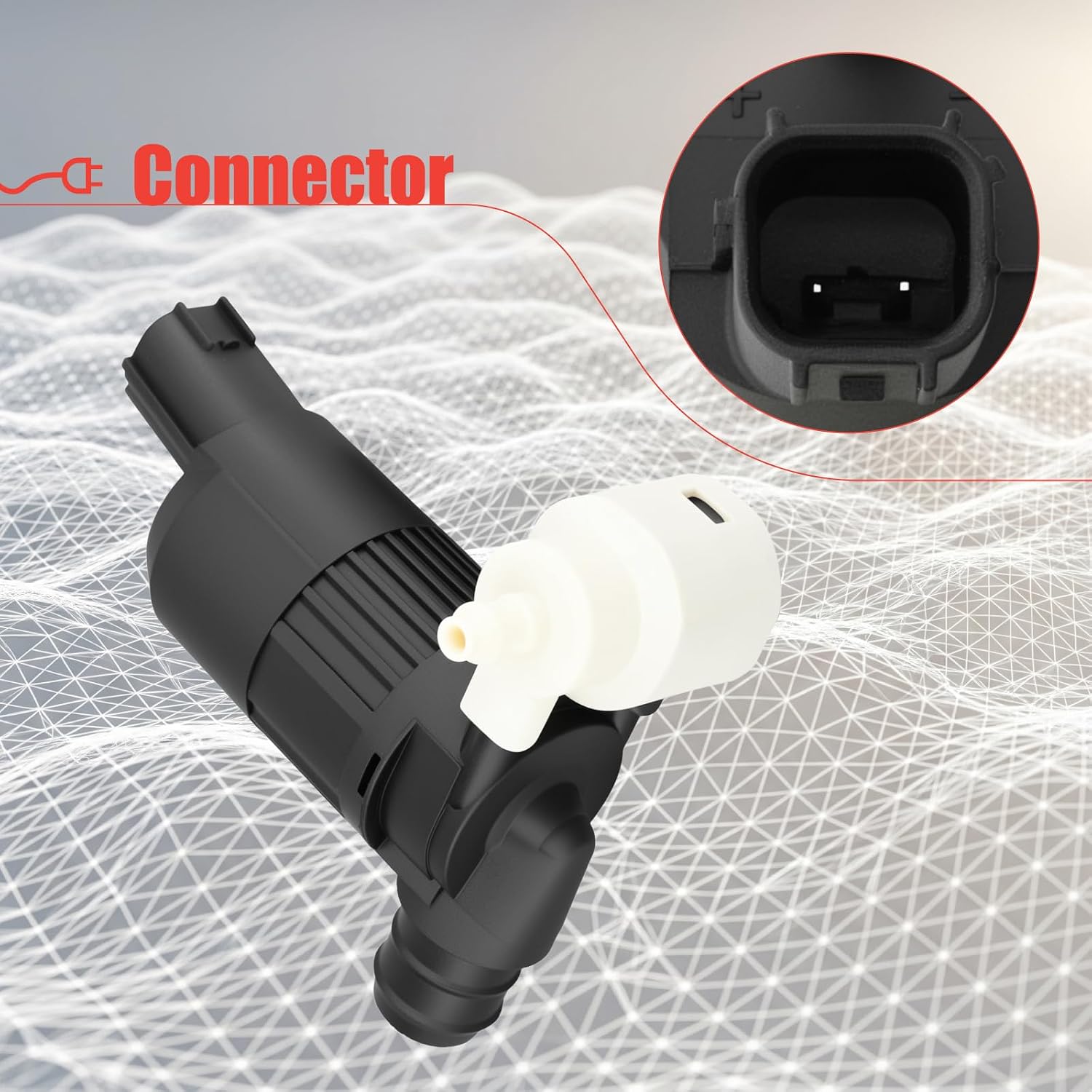 BA8Z17664A Windshield Washer Pump Compatible With EcoSport Edge Expedition Explorer Fiesta Flex MKT MKX Nautilus Navigator PT Cruiser Transit Connect