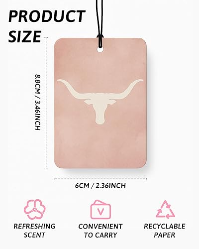 Miniatura 2 de Ambientador de coche bohemio occidental, 4 piezas con aroma a coco, calaveras de vaca Howdy, rodeo, vaquera, accesorios de coche, decoración de