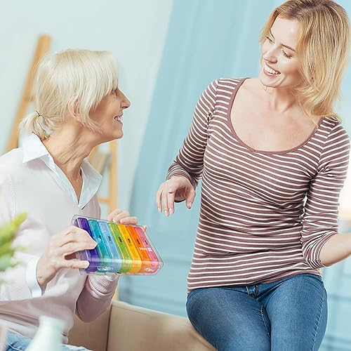 Miniatura 8 de ZIKEE Pastillero semanal 3 veces al día, pastillero compacto para 7 días con amplio estuche para pastillas y diseño resistente para controlar tus