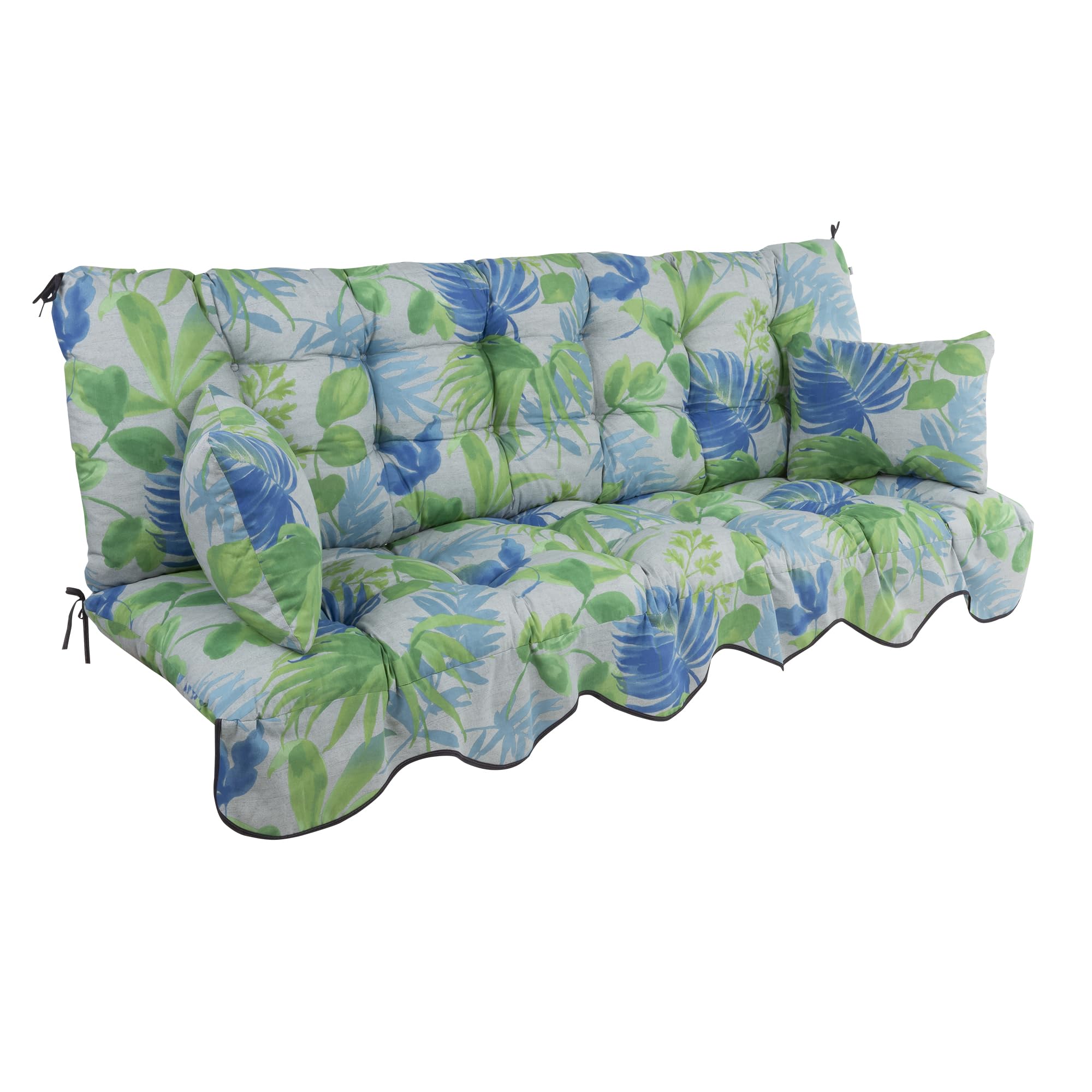 PATIO Hollywoodschaukel Auflage 180x50 cm Minorca Sitzpolster Rückenlehne 2 Seitenkissen Befestigungsschnüre Volant vorne
