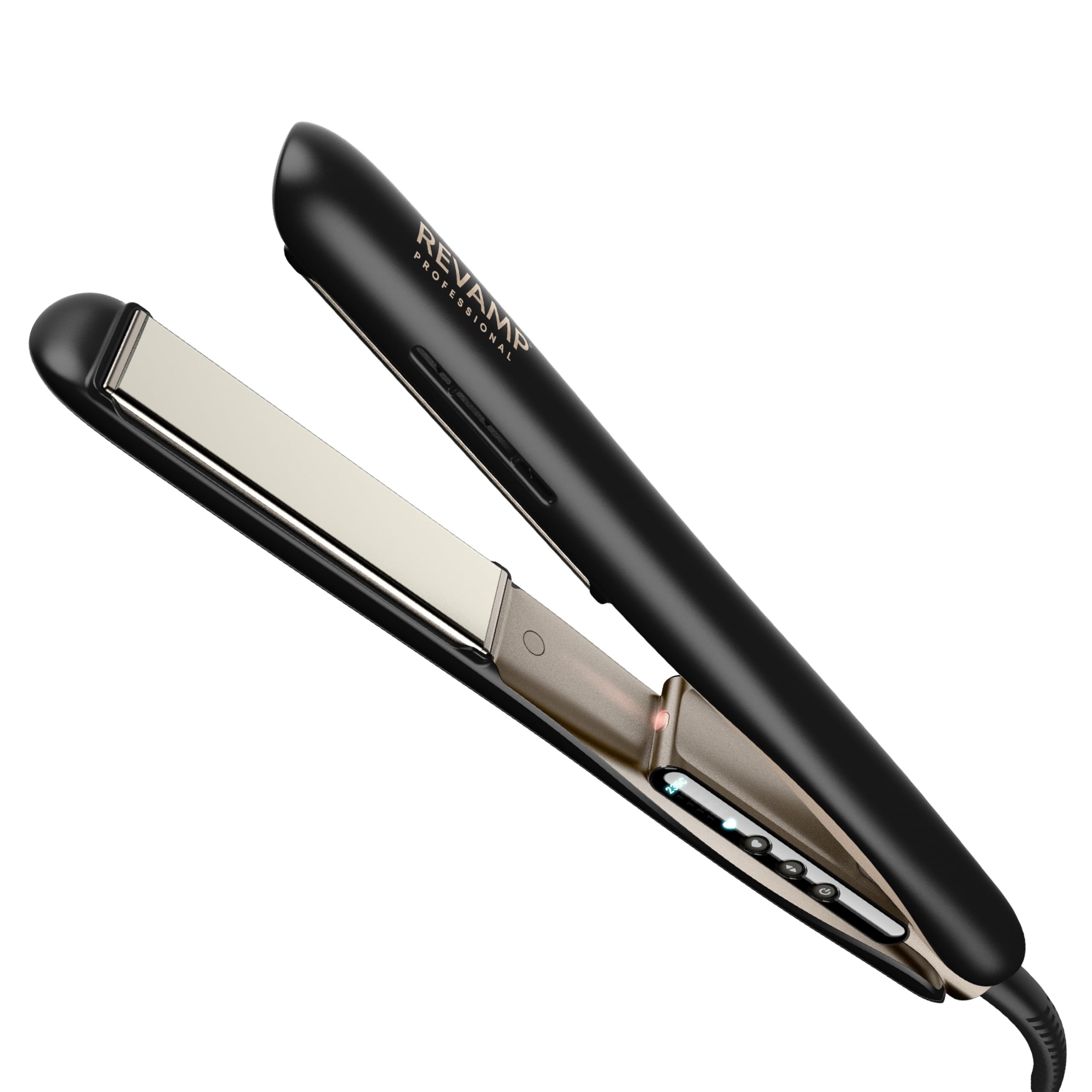 REVAMP Enigma Tri Care Plancha de Pelo Infrarroja - Iónica | Placas de Cerámica Infrarroja, Aceites Progloss, Protección y Cuidado del Cabello, Antiencrespamiento