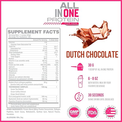 Miniatura 2 de Forzagen Proteína en polvo para mujer - Batido de proteína con colágeno en polvo para mujer  Suplemento de bocadillos altos en proteínas y colágeno