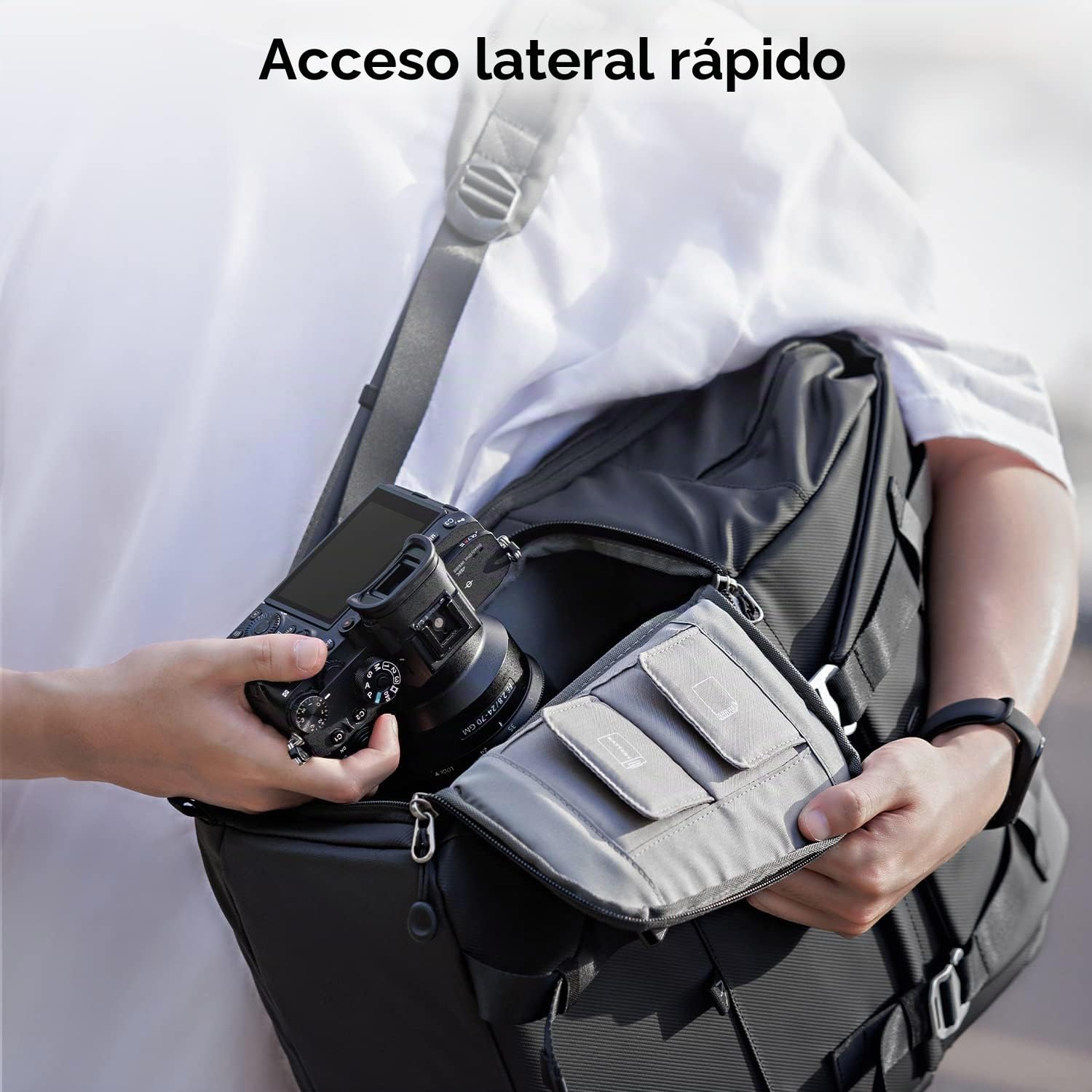 K&F CONCEPT Mochila para cámara, bolsas de cámara para fotógrafos, funda de cámara de gran capacidad con cubierta impermeable, compartimento para laptop de 15 a 15.6 pulgadas compatible con dron Canon