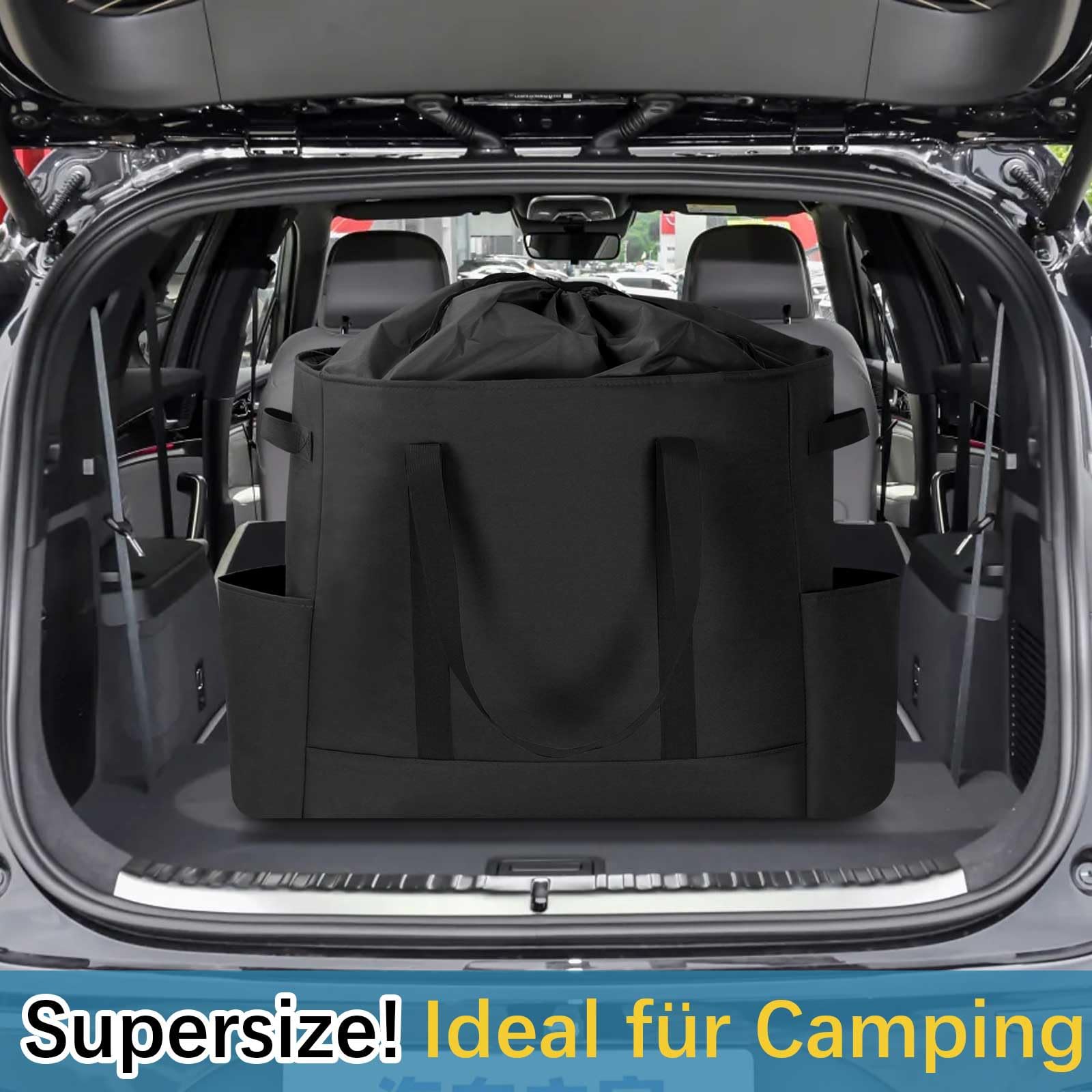 Extra Große Reisetasche, Erweiterbare Wasserdicht Transporttasche, Heavy Duty Tragetasche mit verstärkten Griffen, Faltbare Tote Bag für Reisen, Camping, Sport & Umzugskartons, 60x25.4x50cm