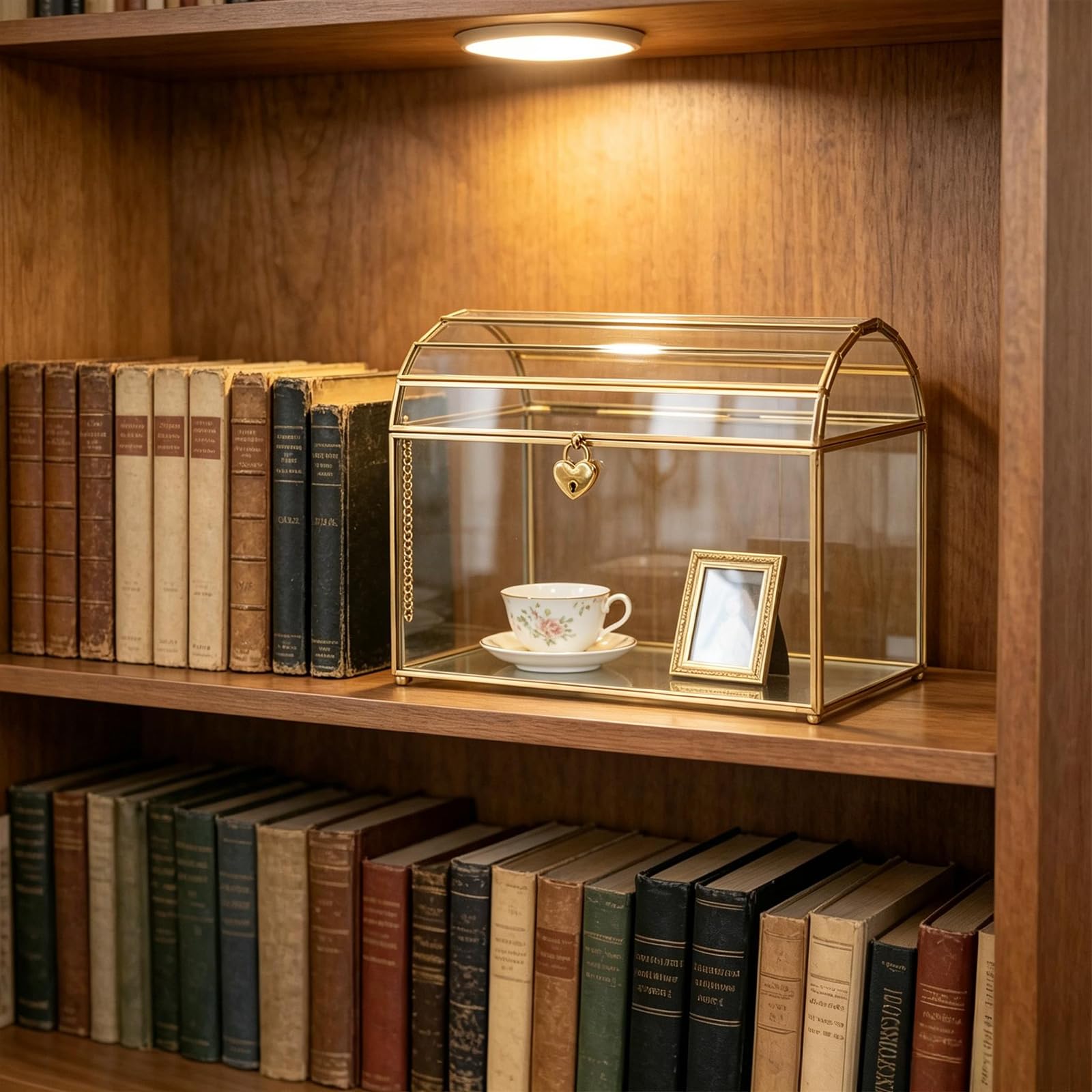 Hochzeitskarten-Box aus Glas mit Herzschloss und Einwurfschlitz | Transparenter Kartenhalter, Abschließbar mit Herzschloss, ideal für Hochzeitsempfang, Geldgeschenke und Karten