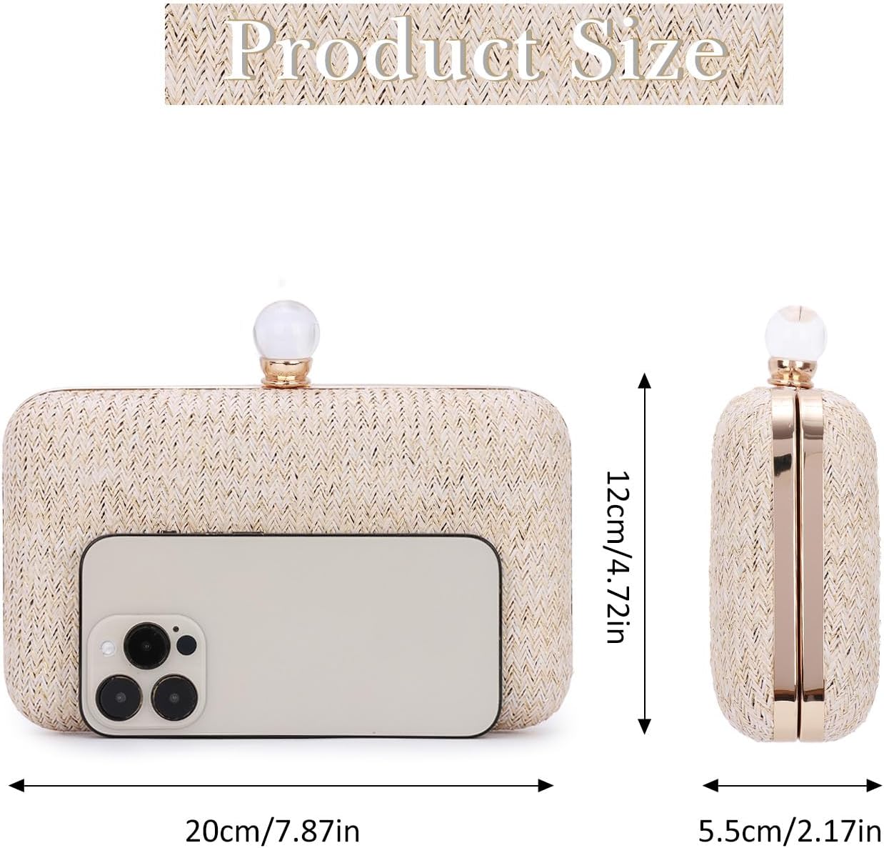 Emprier Straw Clutch Purse for Women Raffia Crossbody Handbags Summer Woven Purses Envelope Handbag