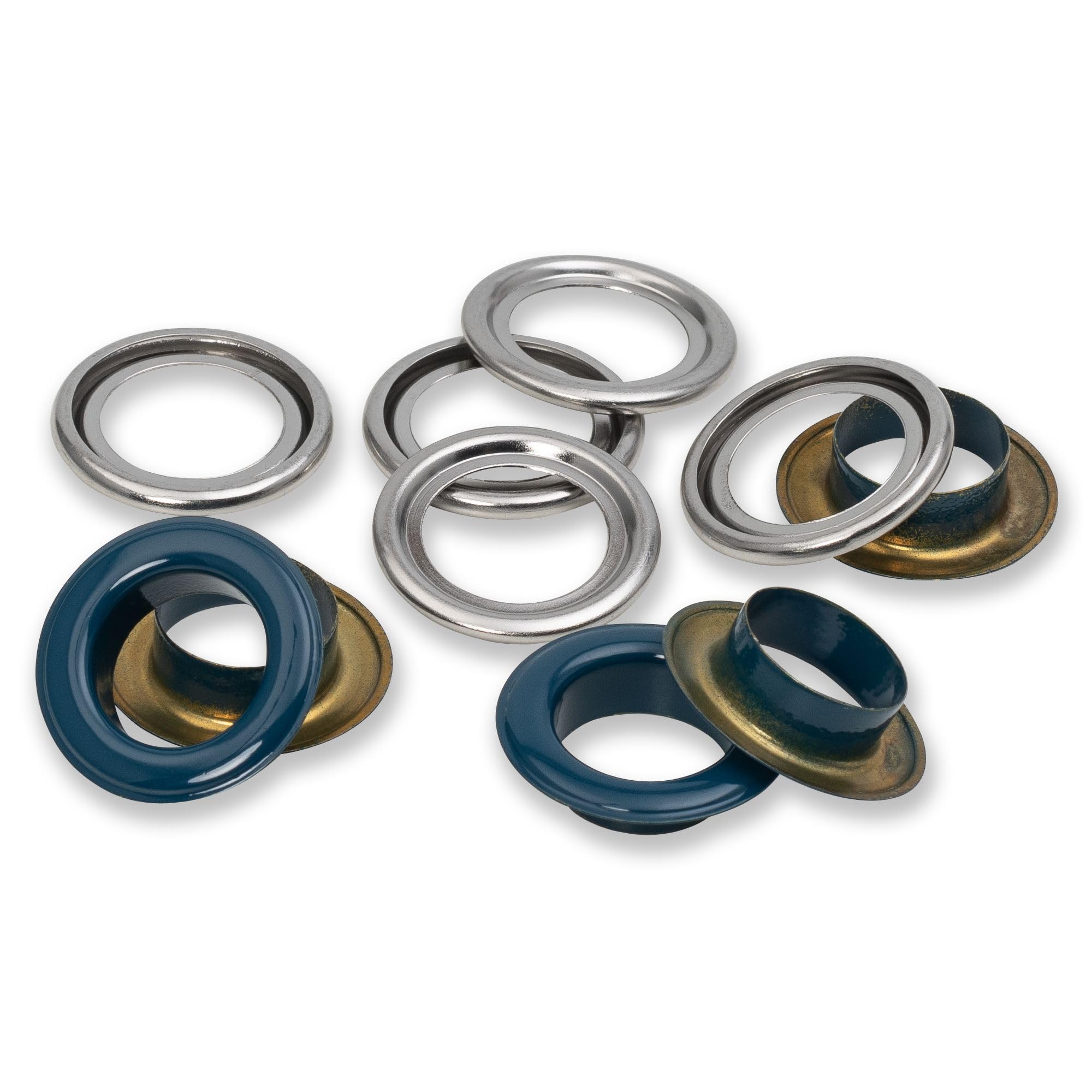 Prym 542542 Eyelets with washers, 11 mm, red/Silver, can be Used with The Vario Creative Tool, Navy, diameter 14 mm