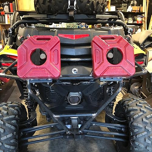 Miniatura 6 de LCGP Soporte para tanque de gasolina UTV ATV para tanque de gasolina de 3L 5L con llave y soporte de tanque de bloqueo, se puede instalar en