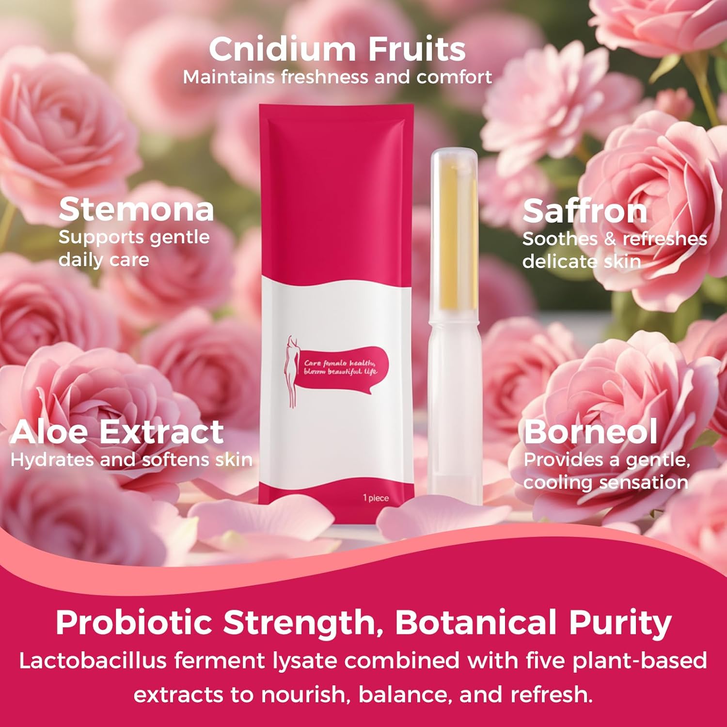 Women's Intimate Care Gel – Enhances Firm Feel & Comfort | Probiotic & Herbal Formula | pH Balanced Daily Hygiene & Odor Control | Gentle Moisturizing Feminine Wash with Applicator (10 PACK)