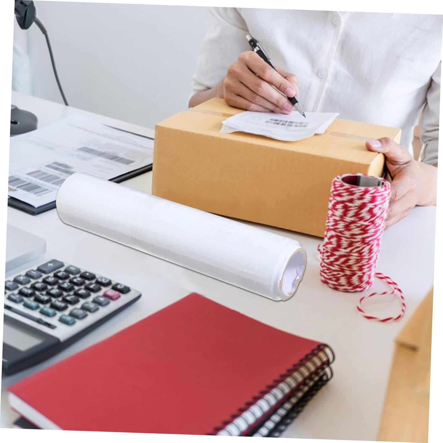 DOITOOL Industrial Stretch Wrap Roll Wide Self-adhering Cling Film for Secure Packaging and Moving Water and Superior Elasticity Easy Application No Adhesive Needed