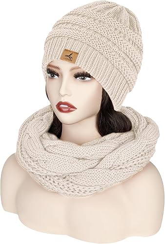 Miniatura 2 de Gorro de invierno, bufanda, guantes de punto de forro polar cálido, guantes de pantalla táctil, bufanda, regalos de invierno para mujeres y hombres