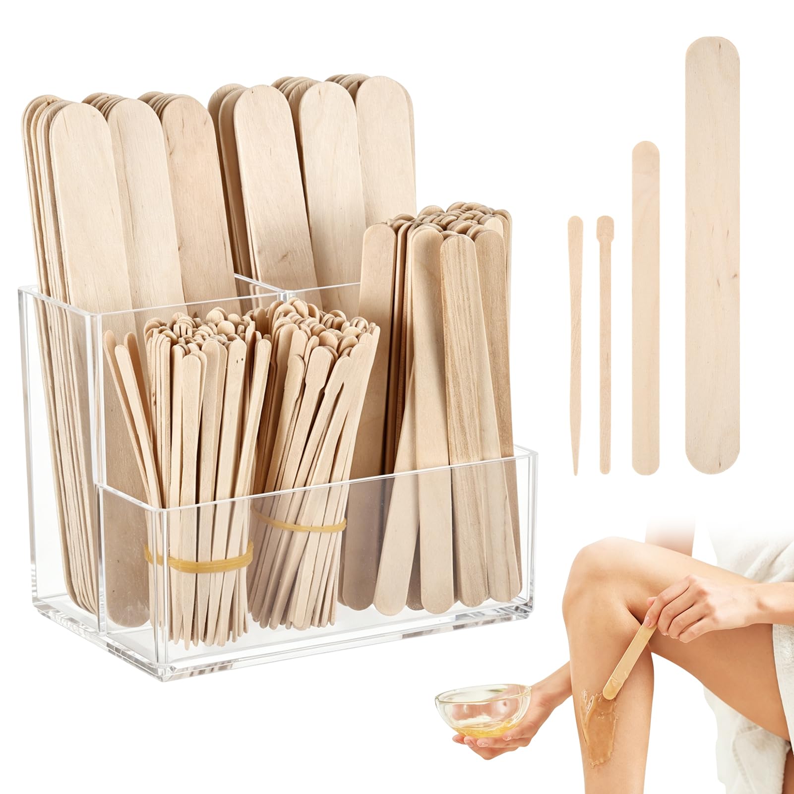 Bâtons d'épilation en bois Rainmae pour éliminer les poils des jambes et visage