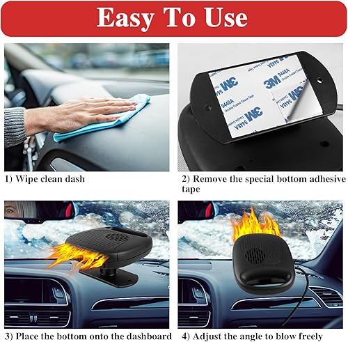 Miniatura 8 de Calentador de automóvil, calentador portátil para automóvil, calentador de automóvil de 12 voltios, calentador de automóvil de 120 W para