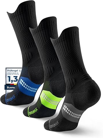 Calcetines de Compresión para Correr, de Fibra de Bambú y Coolmax, Transpirables, Anti-ampollas, Acolchados para Deporte, Senderismo y Gimnasio