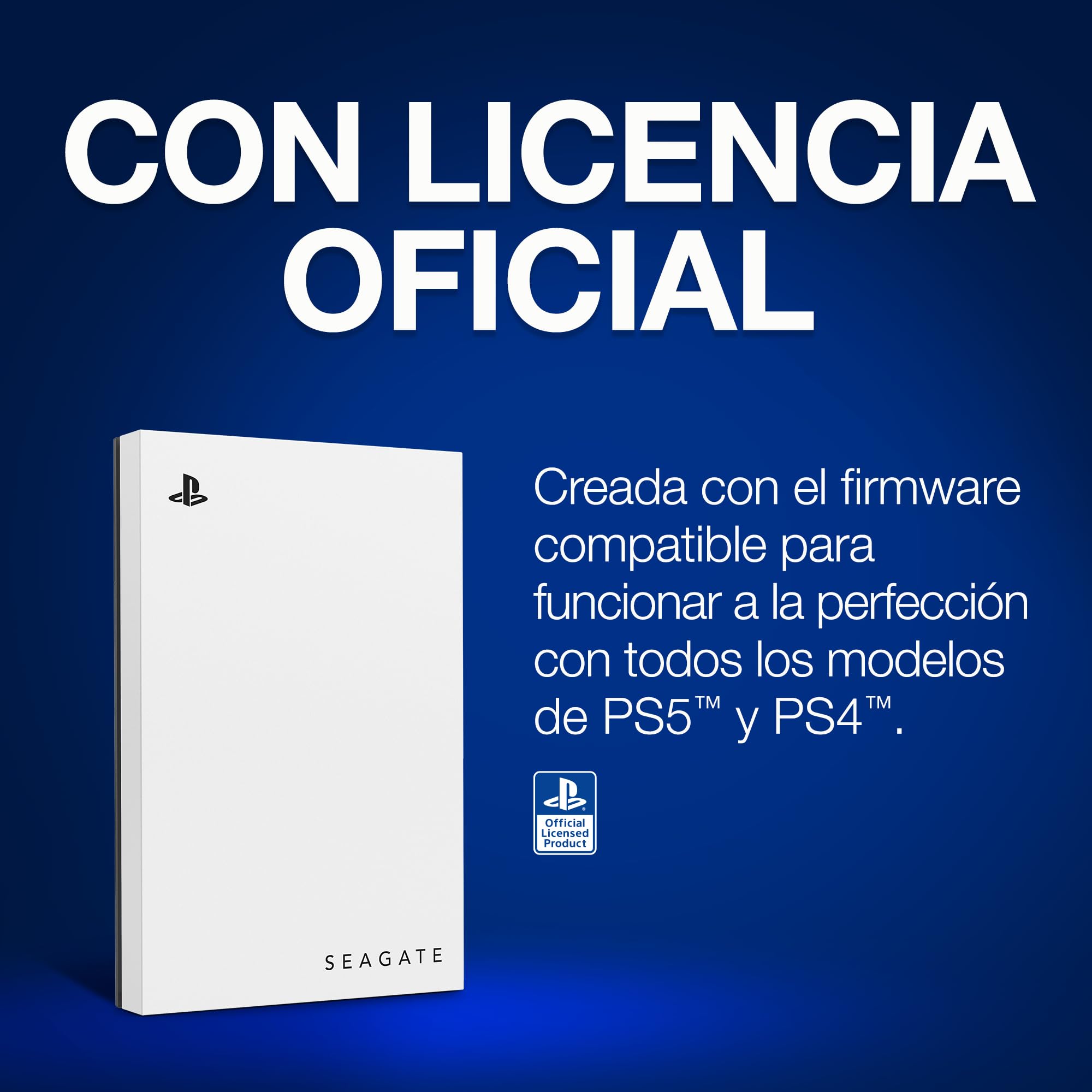 Seagate Unidad HDD Externa Game Drive for PS5 de 2 TB: USB 3.0, Licencia Oficial, LED en Azul (STLV2000201)