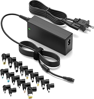 Universal Laptop Charger 90W AC Adapter for HP Dell Gateway Toshiba Lenovo Acer ASUS Samsung Sony Fujitsu Notebook Ultrabook Chromebook DC Output 12V 16V 18.5V 19V 19.5V 20V Power Supply Cord
