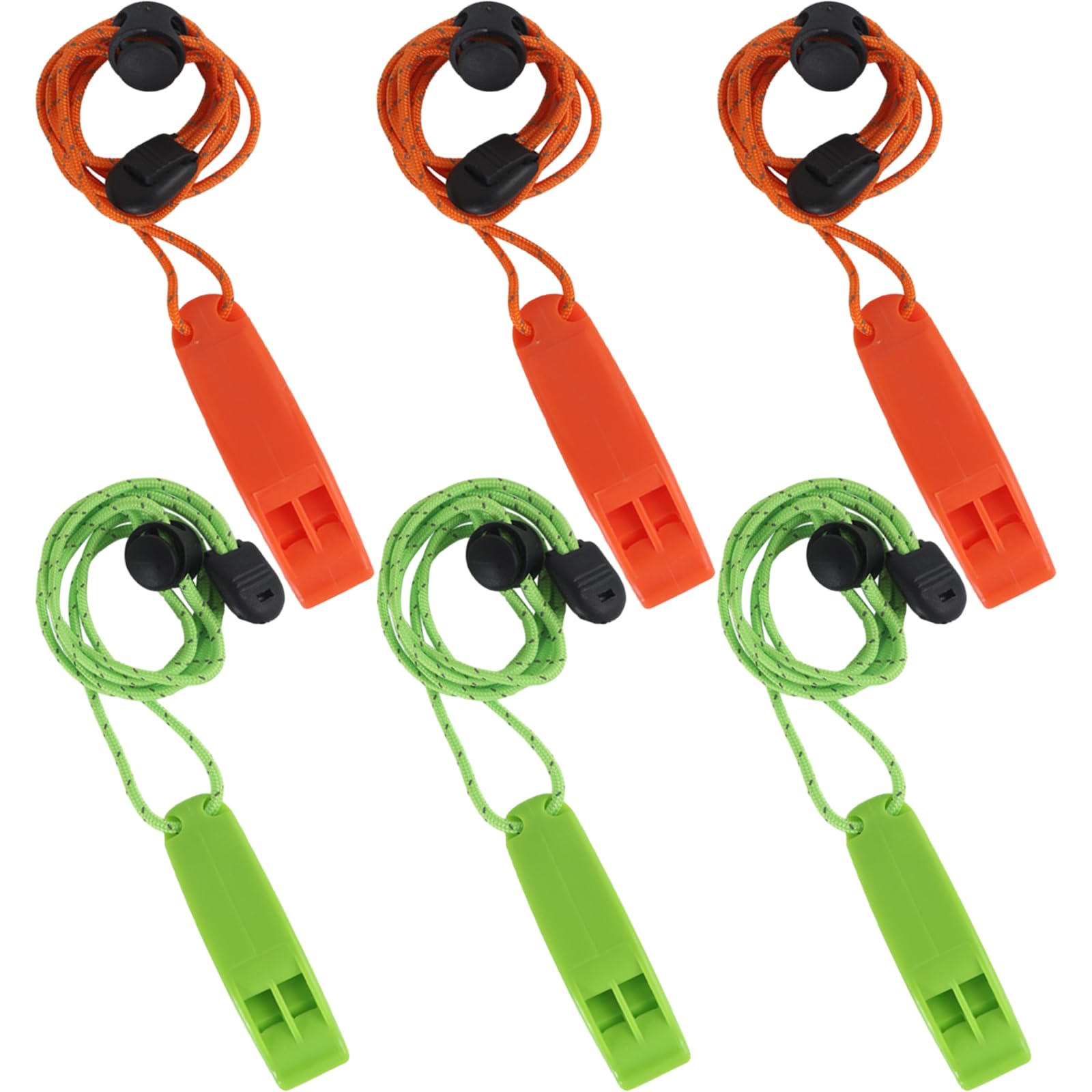 Aswewamt 6 Pcs Whistle, Emergency Whistle with Reflective Lanyard Survival Equipment Safety Whistle for Outdoors Boating Signaling