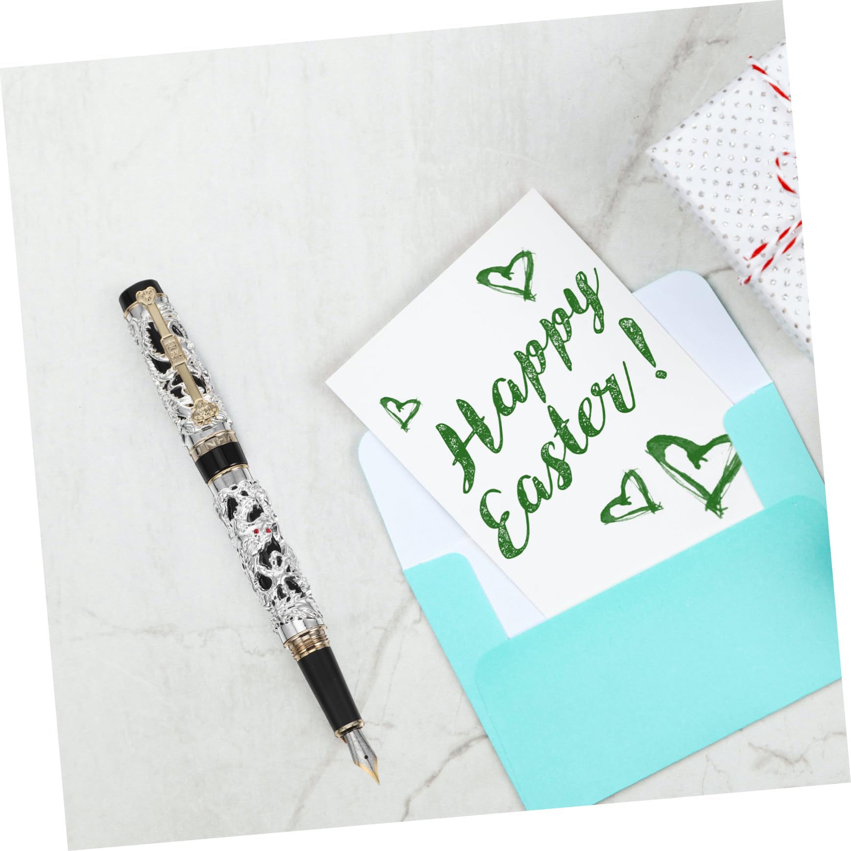 SEWACC Stylo Plume Dragon et Vintage Alliage de Zinc Stylo Calligraphie Chinois pour Dessin et Signature Pointe Fine pour Artistes Design Compact et Robuste