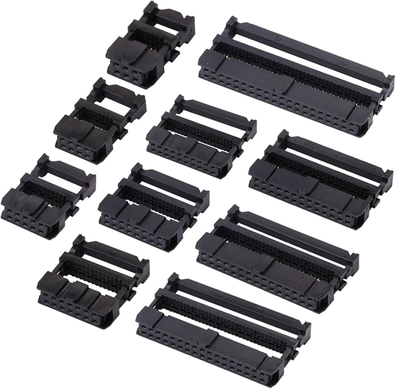 10Pcs FC 6P/8/10/12/14/16/18/20/24/26/30/34/40/50/60/64 Pin 2.54mm Pitch Female IDC Socket Connector Ribbon Cable Connector(14P)