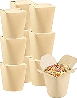 Vista 29 de Restaurantware Bio Tek - Contenedores de comida de 3.2 x 2.9 x 4 pulgadas, 200 cajas de fideos duraderas, desechables y sostenibles, cajas redondas