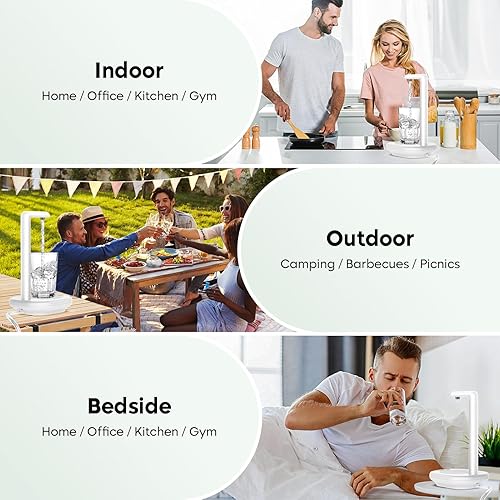 Miniatura 6 de Dispensador de agua de escritorio para botellas, bomba automática de jarra de 5 galones, dispensador eléctrico extraíble portátil para mesa, mesita