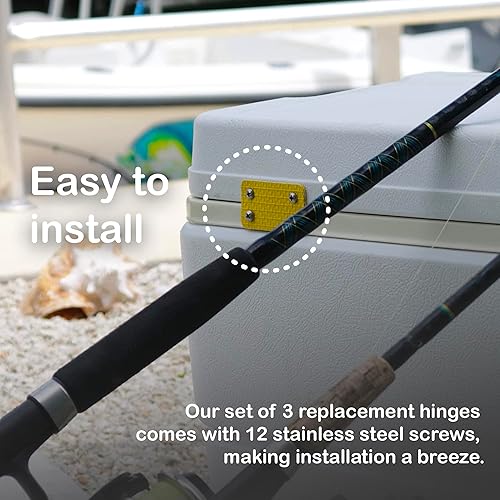 Miniatura 5 de Bisagras irrompibles para refrigeradores Igloo - Juego de 3 bisagras de repuesto para mangueras de incendios reutilizables - Duraderas, resistentes