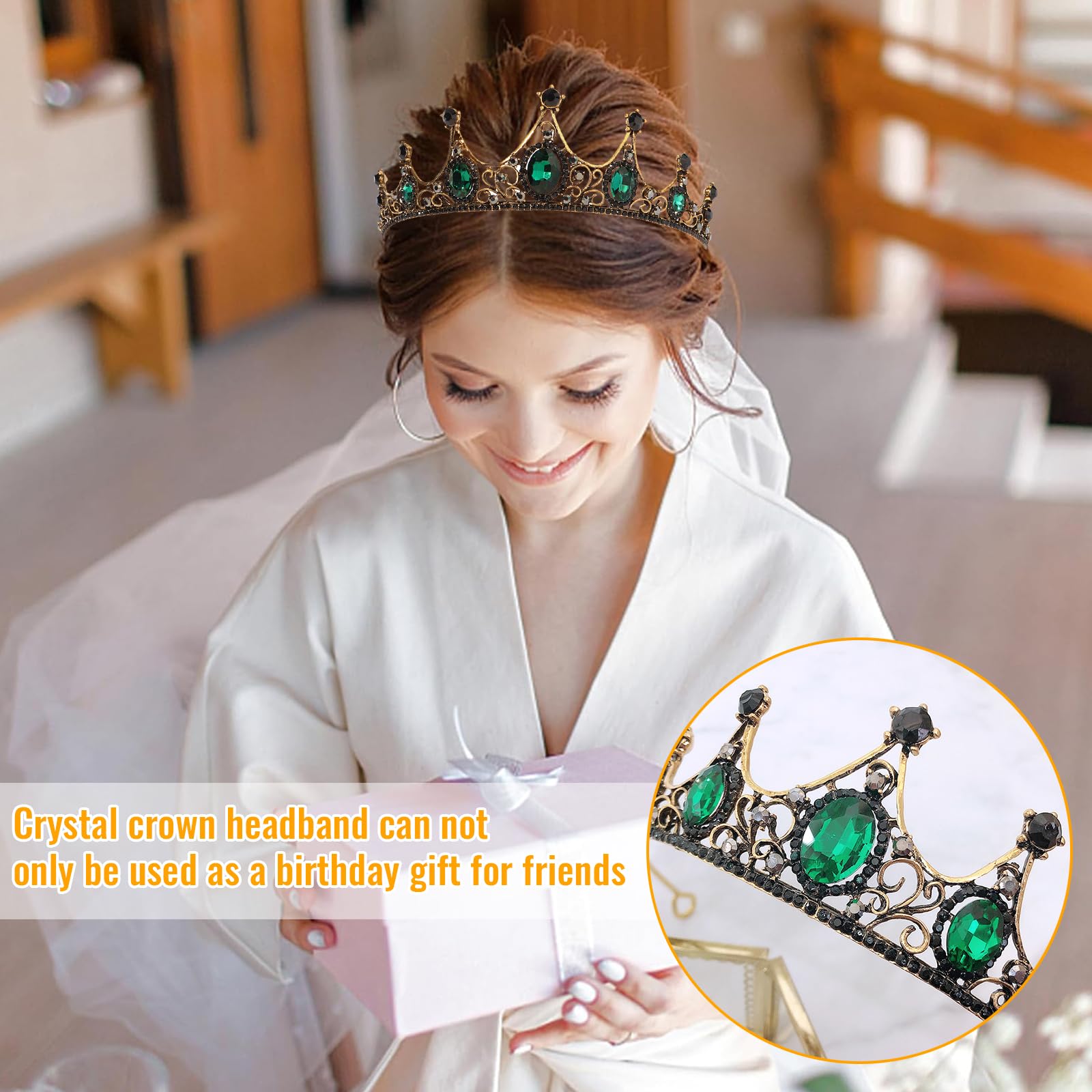 Kristallkrone Tiara Barock Krone Prinzessin Kristallkrone Königin Vintage Strass Stirnband