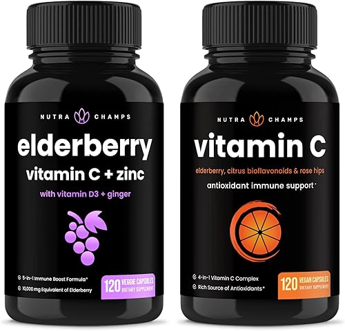 NutraChamps Paquete de cápsulas de saúco y vitamina C