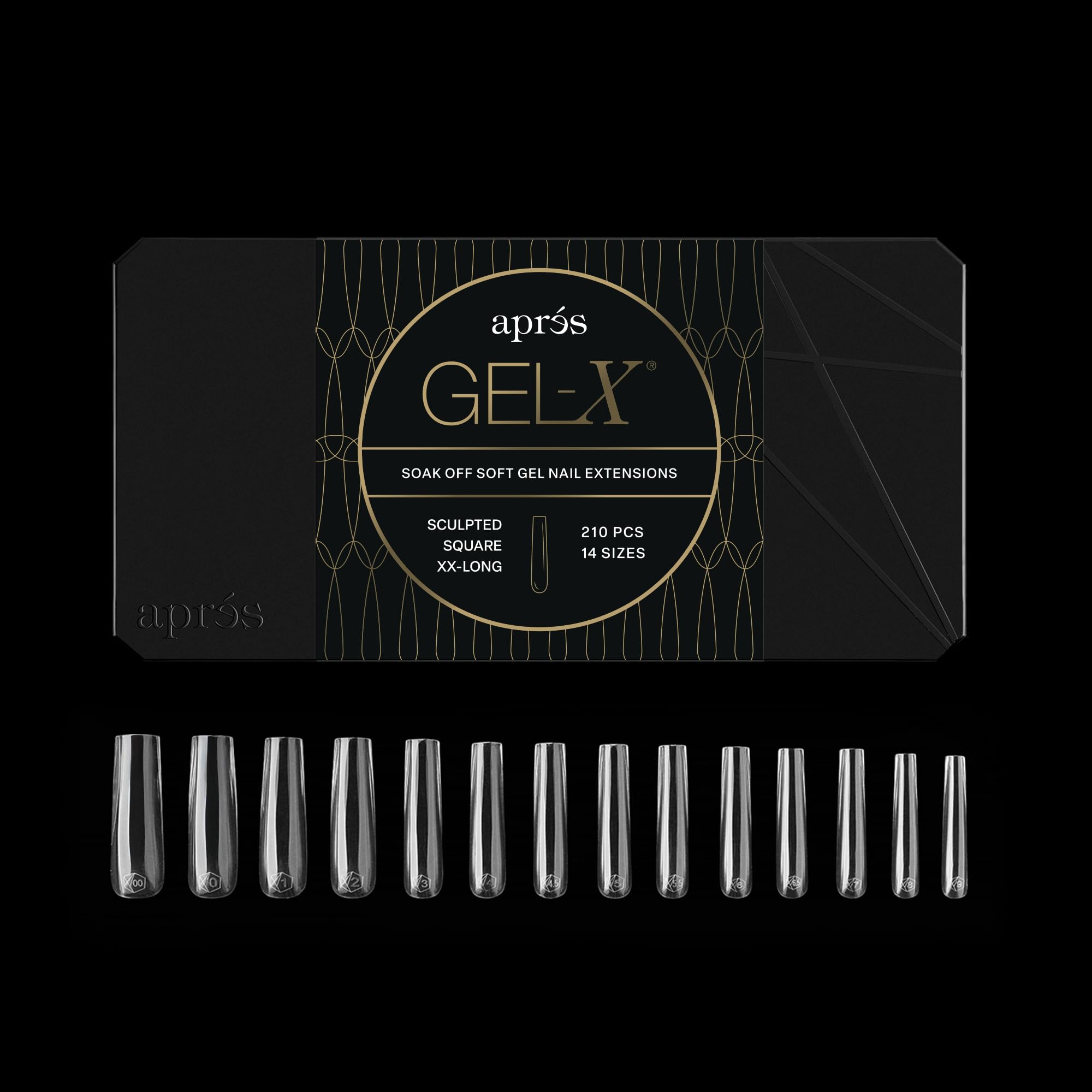 Amazon.com: Aprés Gel-X Sculpted Box of Nail Tips, 14 Sizes 00-9