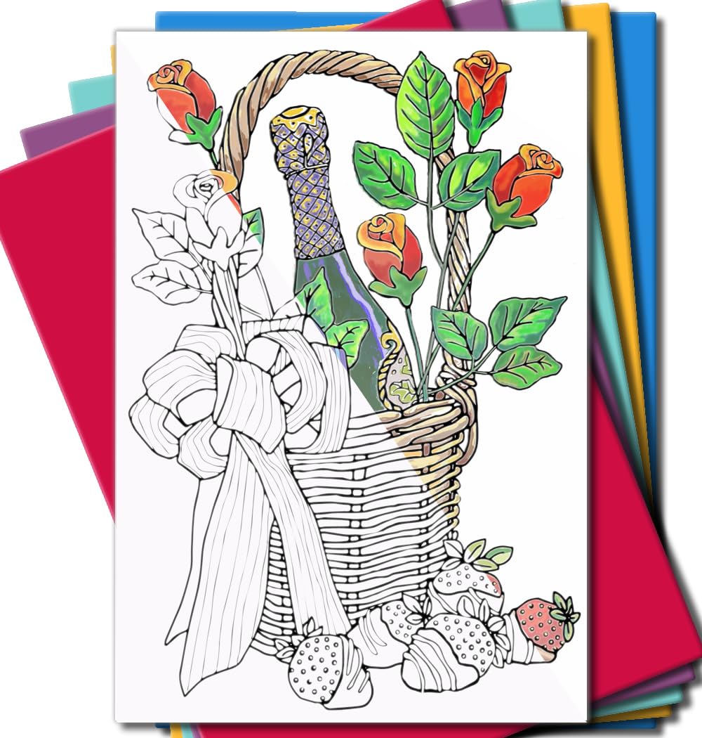 Art Eclect Adult Coloring Greeting Cards for Birthday