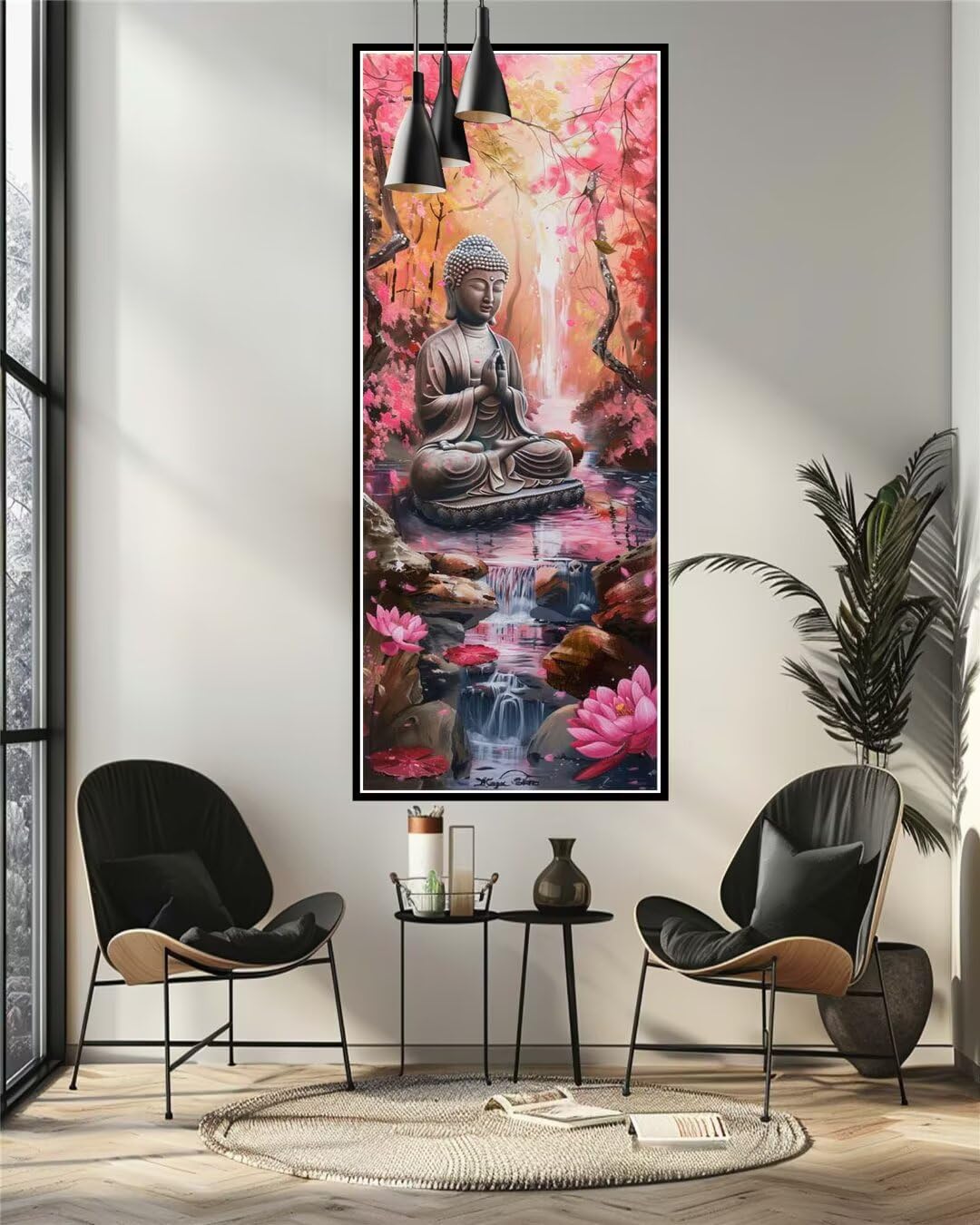 Peinture Numero Adulte Zen, Bouddha Peinture par Numero Adulte Grand Format 80 X 40 cm, DIY Kits de Peinture au Numéro Pigment Acrylique Paint by Numbers Pour Maison Décor, Cadeau, (Sans Cadre)-YH395