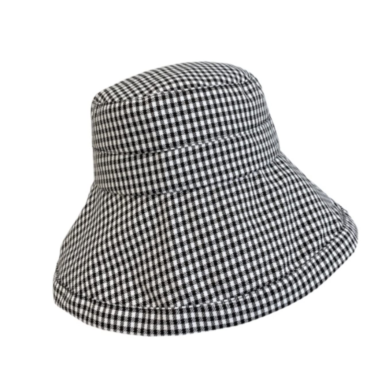 Casquette Visiere Femme, Summer Chapeau De Soleil Femme Printemps Et Été Pêcheur À Carreaux Noir Blanc Neutre Pliable, Chapeau de Plage