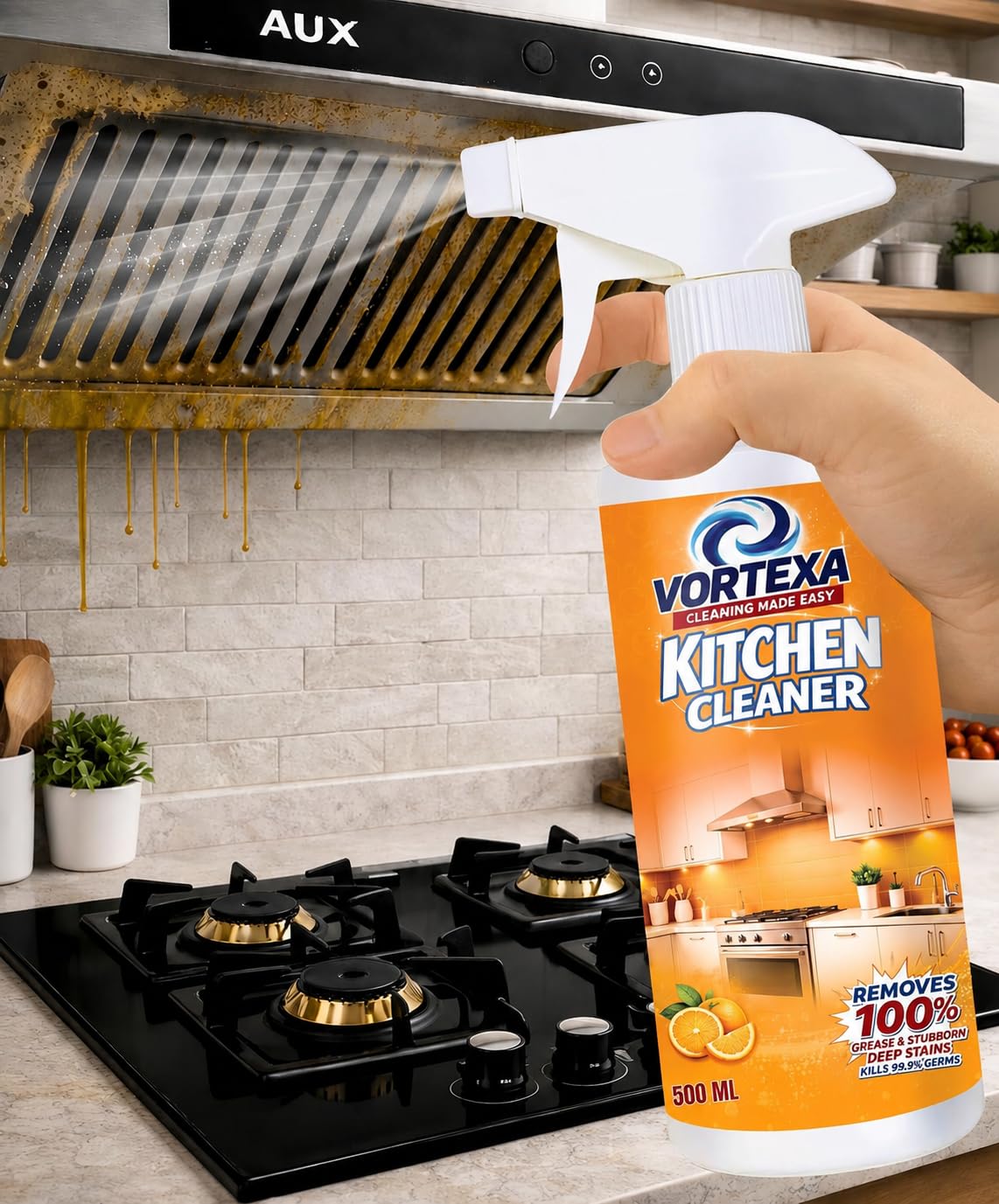 Kitchen Cleaning Spray | Chimney Oven Gas Stove Sink Oil Stain Remover All Purpose Foam Degreaser Spray | Cleaner Spray