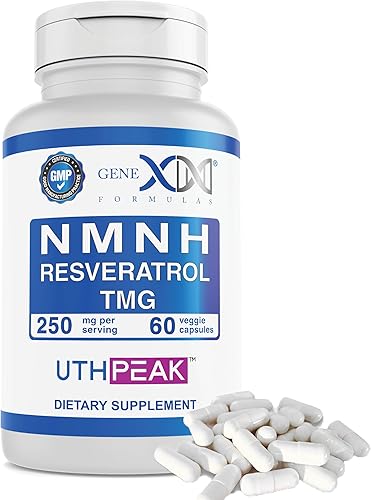 GENEX 250mg NMNH + Resveratrol + TMG (60 cápsulas - 30 porciones)  NMNH (mononucleótido de dihidronicinamida) + 98% de resveratrol + TMG para un disponible en Yaxa Peru
