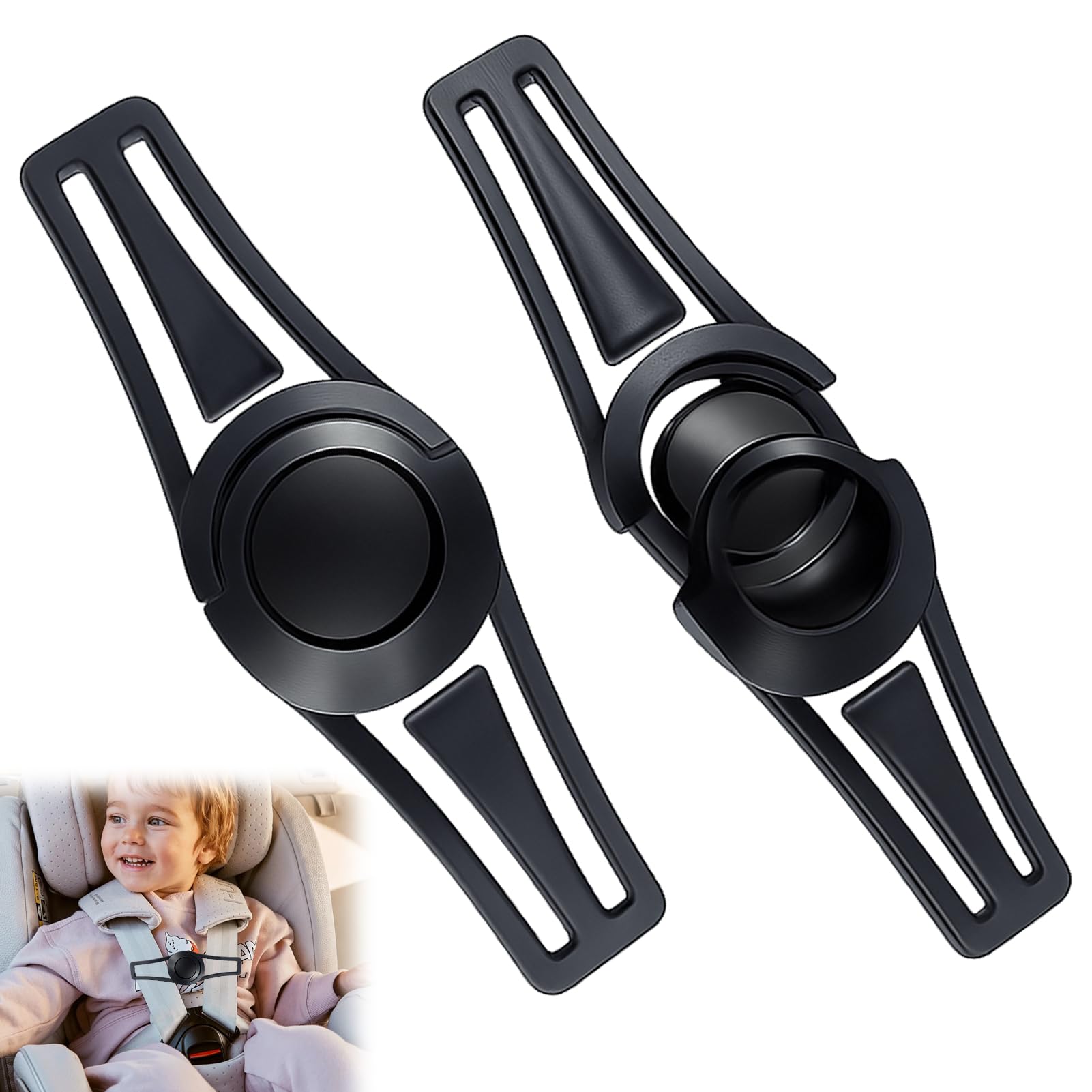 Sicherheitsgurt Clip Kindersitz Gurt Sicherung Abschnallschutz Kindersitz 2er-Pack ABS, Verhindert Lösen, Leichte Montage, Robust, Mehr Sicherheit, Beruhigendes Fahrgefühl, Universal