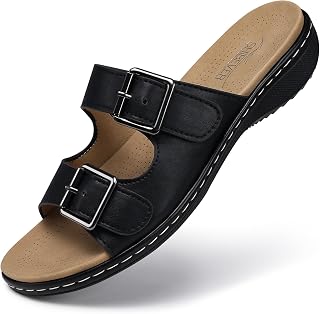 Flat Sandals Women Dressy: Non Slip, Arch Support, Orthopedic, Plantar Fasciitis Comfortable Walking Sandal