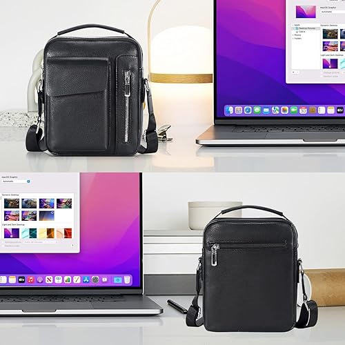 Miniatura 3 de Bolso cruzado pequeño para hombre, de piel sintética, bolso de mensajero, bolsa cruzada, bolsa de hombro, bolsa de pecho, trabajo, viajes al aire