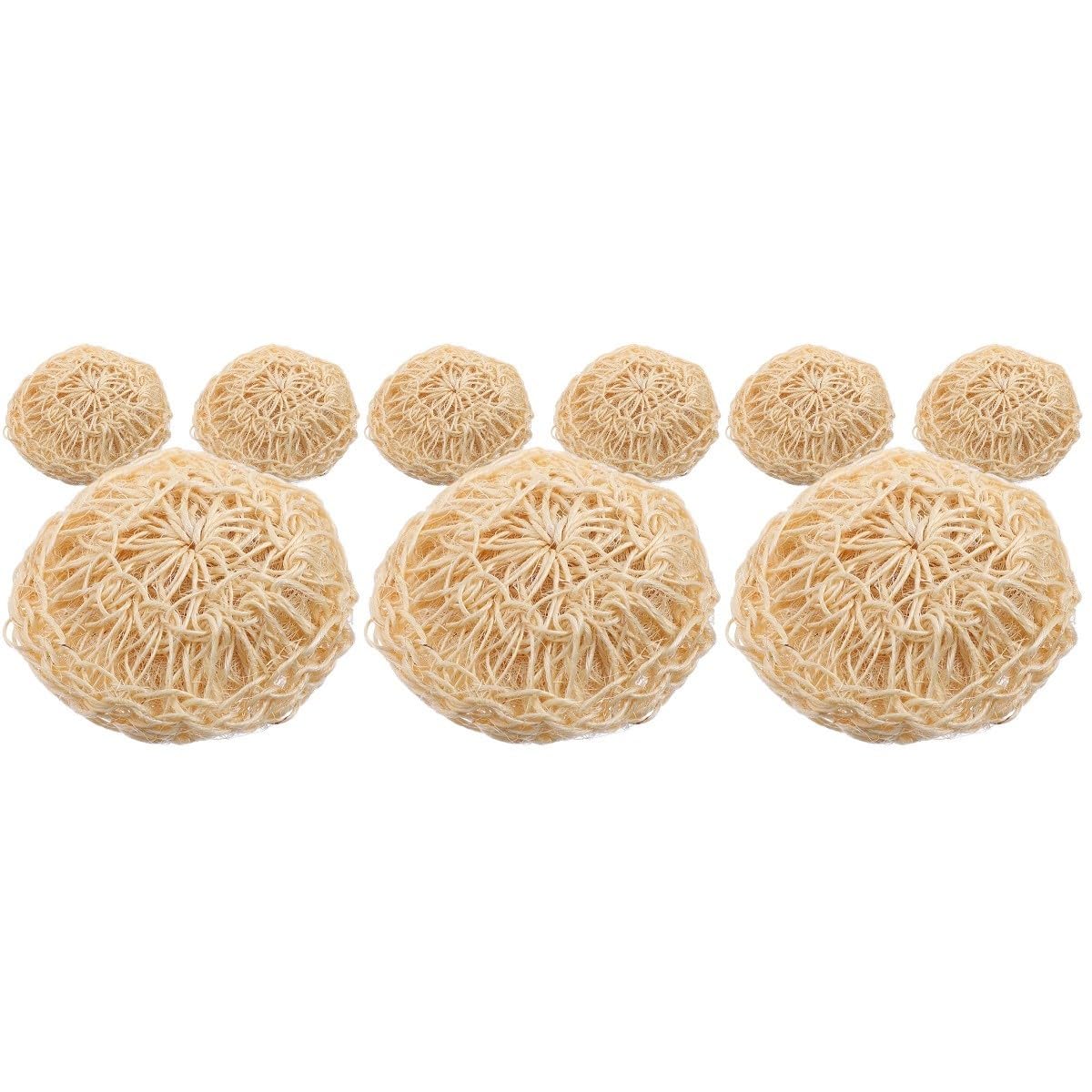 minkissy 9piezas Esferas De De Sisal Exfoliantes Redondos Para Baño Limpiadores Portátiles Para Cuerpo y Piel Suaves y Efectivos Para Mujeres y Hombres