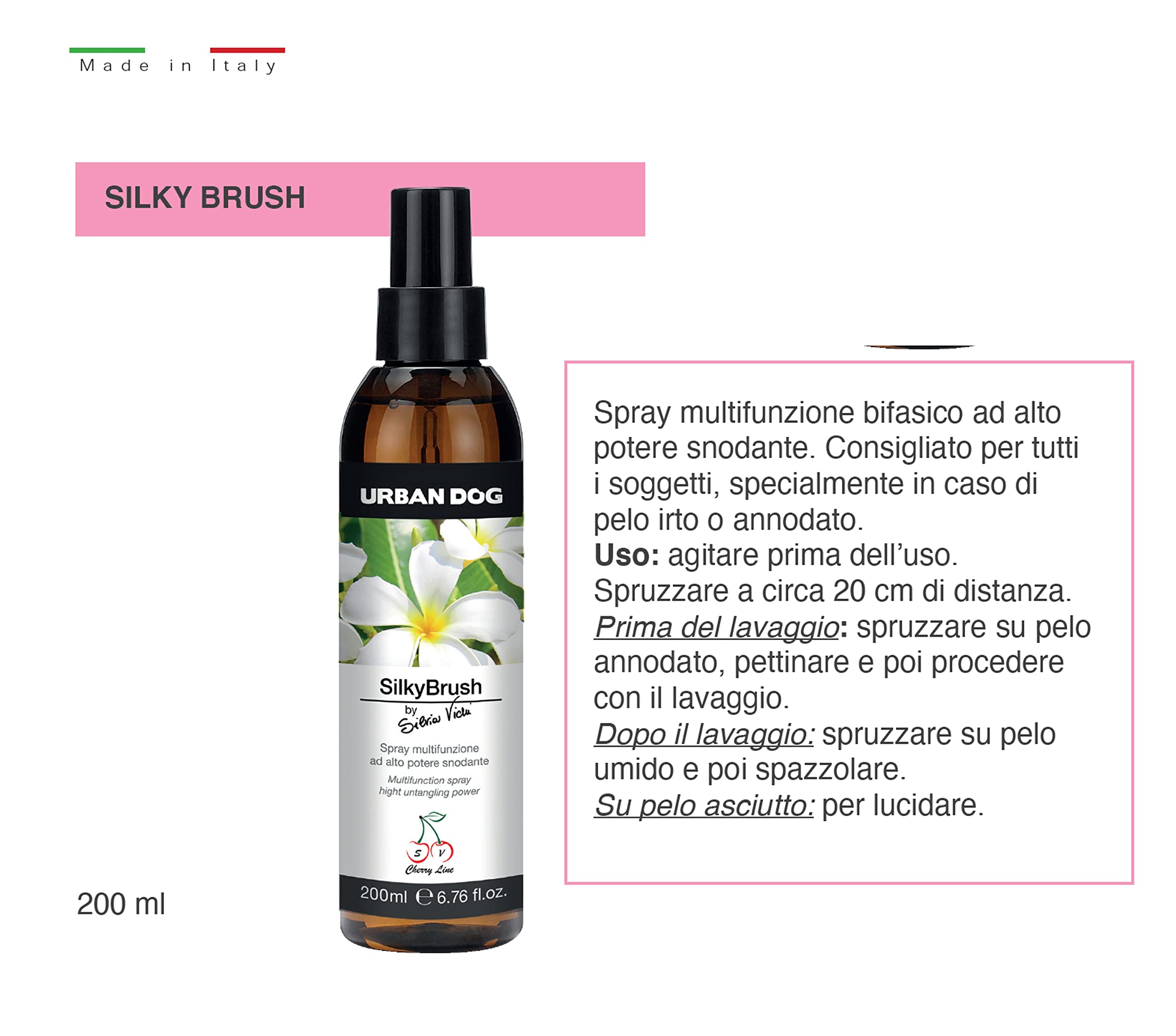 Urban Dog │ Silky Brush │ 200 ml | Spray para Perros, multifunción con Alto Poder desenredante