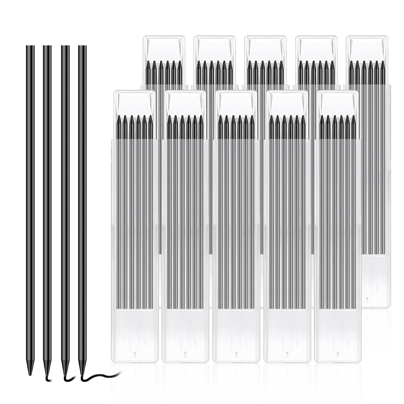 60 sztuk wkładów do ołówków, ołówków ciesielskich, 2,8 mm, wodoodporne i solidne markery do głębokich otworów, wkłady zapasowe do rysowania architektów, budownictwa, ołówków